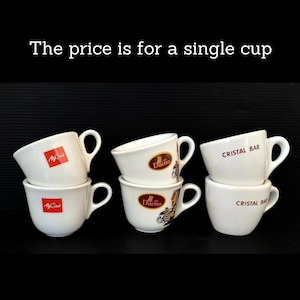 Collectible bar vintage Italian espresso cups Italian Agorà, Duetto or Costarica cup from bar in porcelain vintage coffee cups