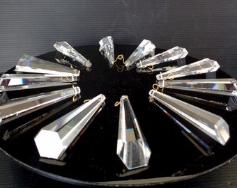 Vintage Italian chandelier light spare parts glass crystals retro icicle prism droplets jewelry making Christmas tree wedding decorations