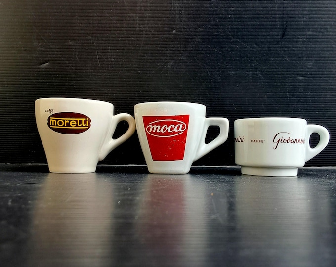 Collectible bar vintage Italian espresso cups Italian coffee Moca, or Moretti or Giannini cup from bar in porcelain without saucer