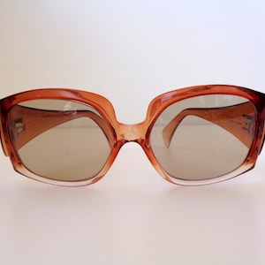 Vintage France Jacques Esterel Jes17 Vintage Oversized Square Sunglasses Frames 70s Brown Large sunglasses Oversized Glasses Frames Eyewear