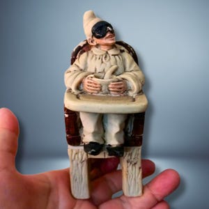 Pulcinella Hand Painted Resin Statue Neapolitan character Pulcinella Carnival mask