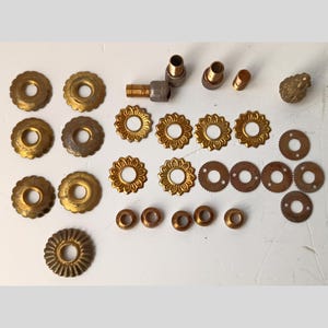 Set of Antique Italian chandeliers Restoration Hardware gilded Ornate Lamp or Brocante chandelier parts bobeches, brass chandelier arms