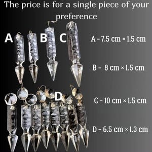 ヴィンテージ イタリアンクリスタル ペンデローク プリズム シャンデリア ドロップ 4スタイル ファセットガラス 1970年代 照明部品