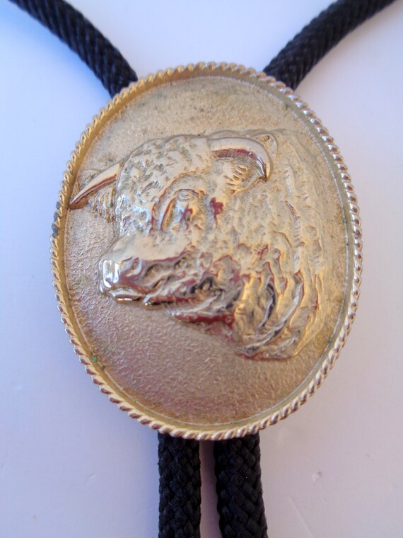 Vintage Southwestern USA medallion with bull Silv… - image 2