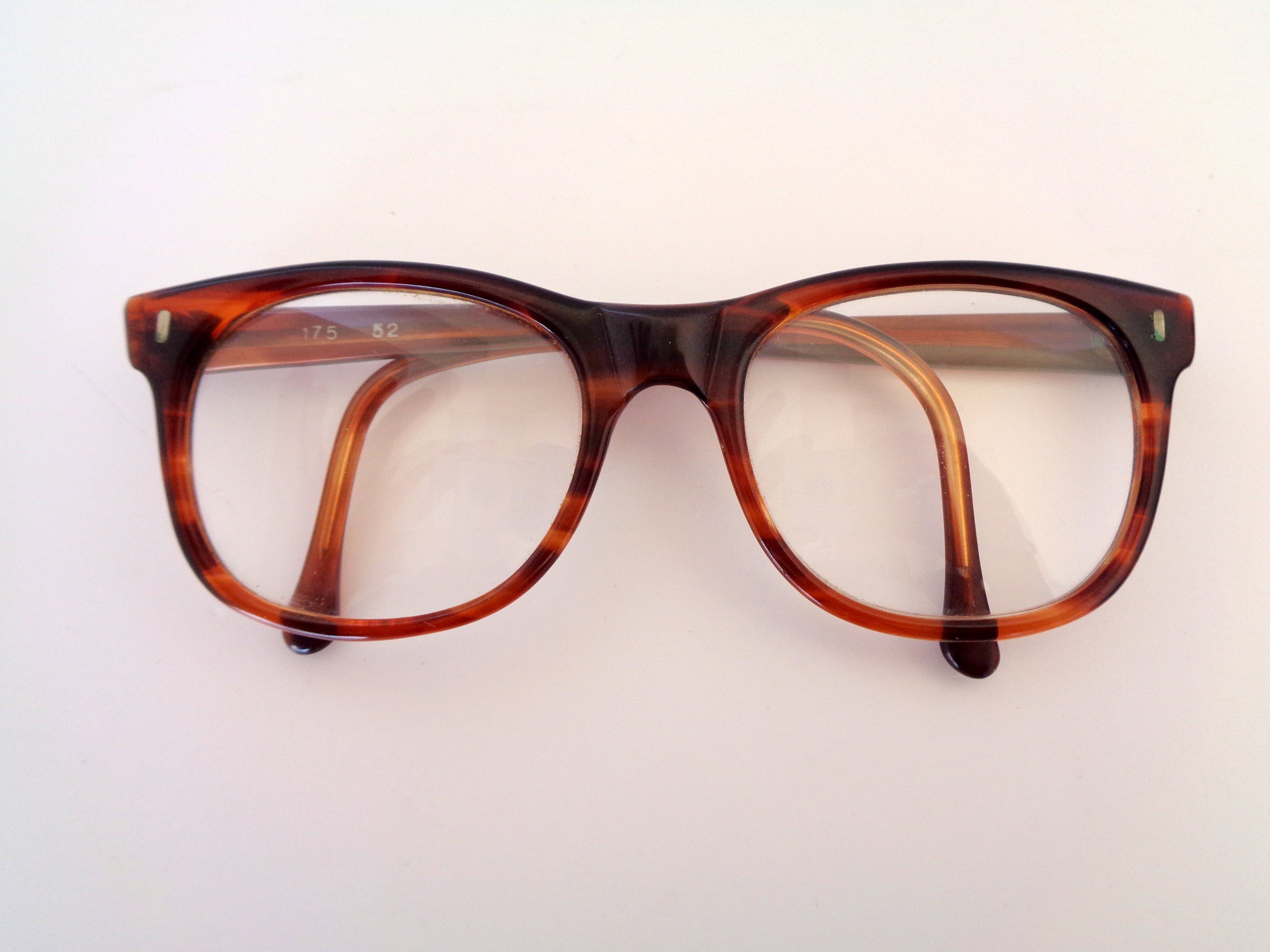 Vintage Round Square Glasses Brown Vintage Hipster Reading Etsy