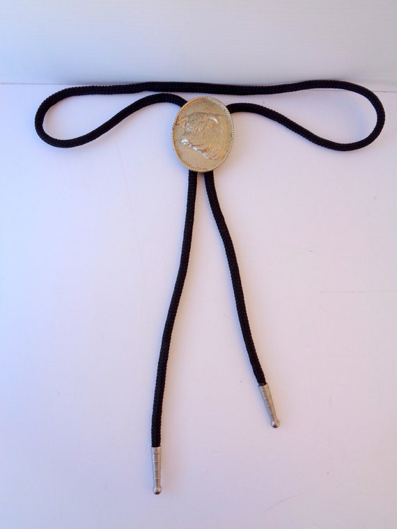 Vintage Southwestern USA medallion with bull Silv… - image 5