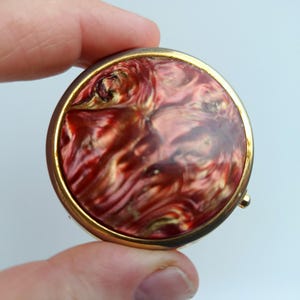 Beautiful Vintage Italian box for pills with enameled lid, Vintage Italian retro gift for her, great gift idea for grandma, ring box for her