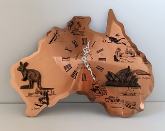 Wall working clock in Australia Map shaped,  Wall Art Gift For Australians Housewarming Gif , The mainland Australia Wall Map Birthday Gift