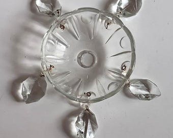 Italy 50s bobeche glass crystal parts chandelier teardrop spare parts candelabra chateau budoir Versailles with crystal drops