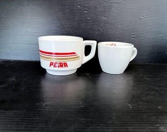 Collectible bar vintage Italian espresso cups Italian cappuccino Pera or espresso Costarica cup from bar in porcelain vintage coffee cups