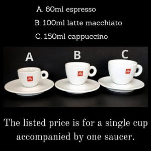 Collectible Vintage &quot;Illy&quot; white porcelain bar&#39;s coffee cup saucer coffee espresso latte macchiato cappuccino mugs brand new condition