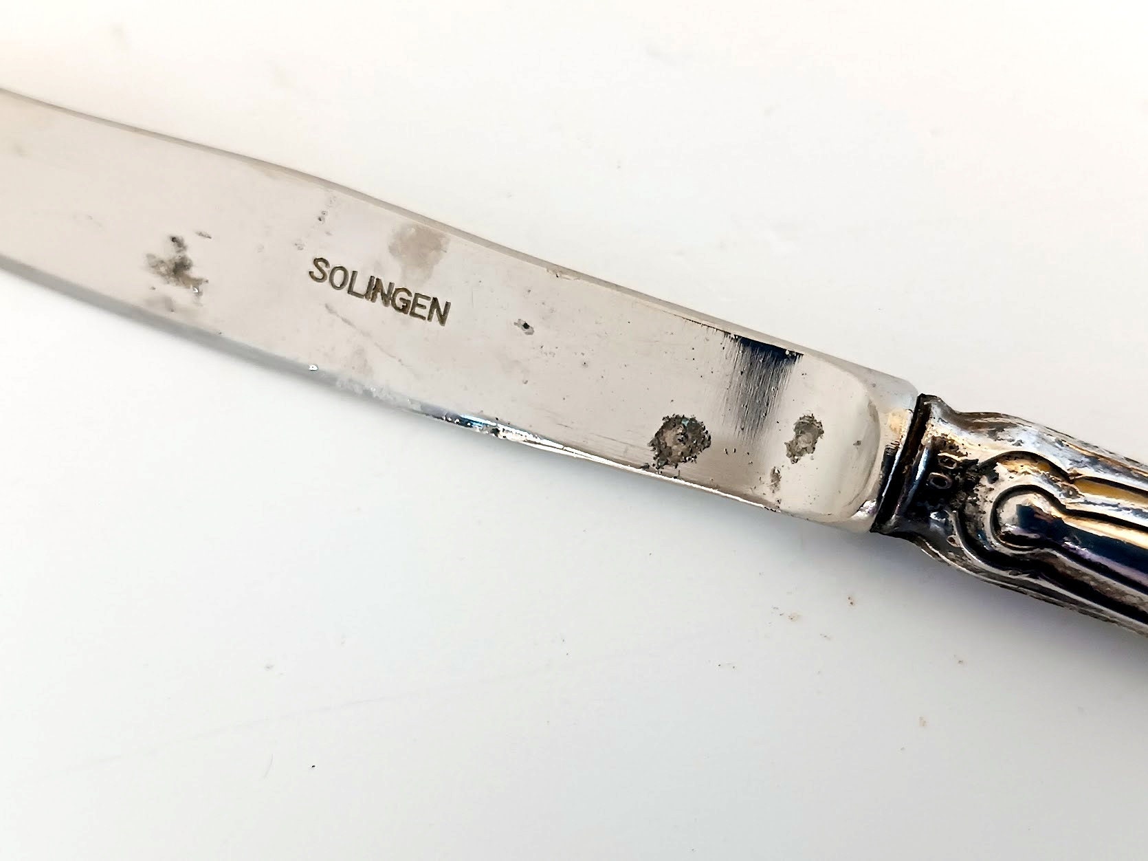 Vintage Italian 2 Silver 800 Plated Knives Marked Solingen, Photo