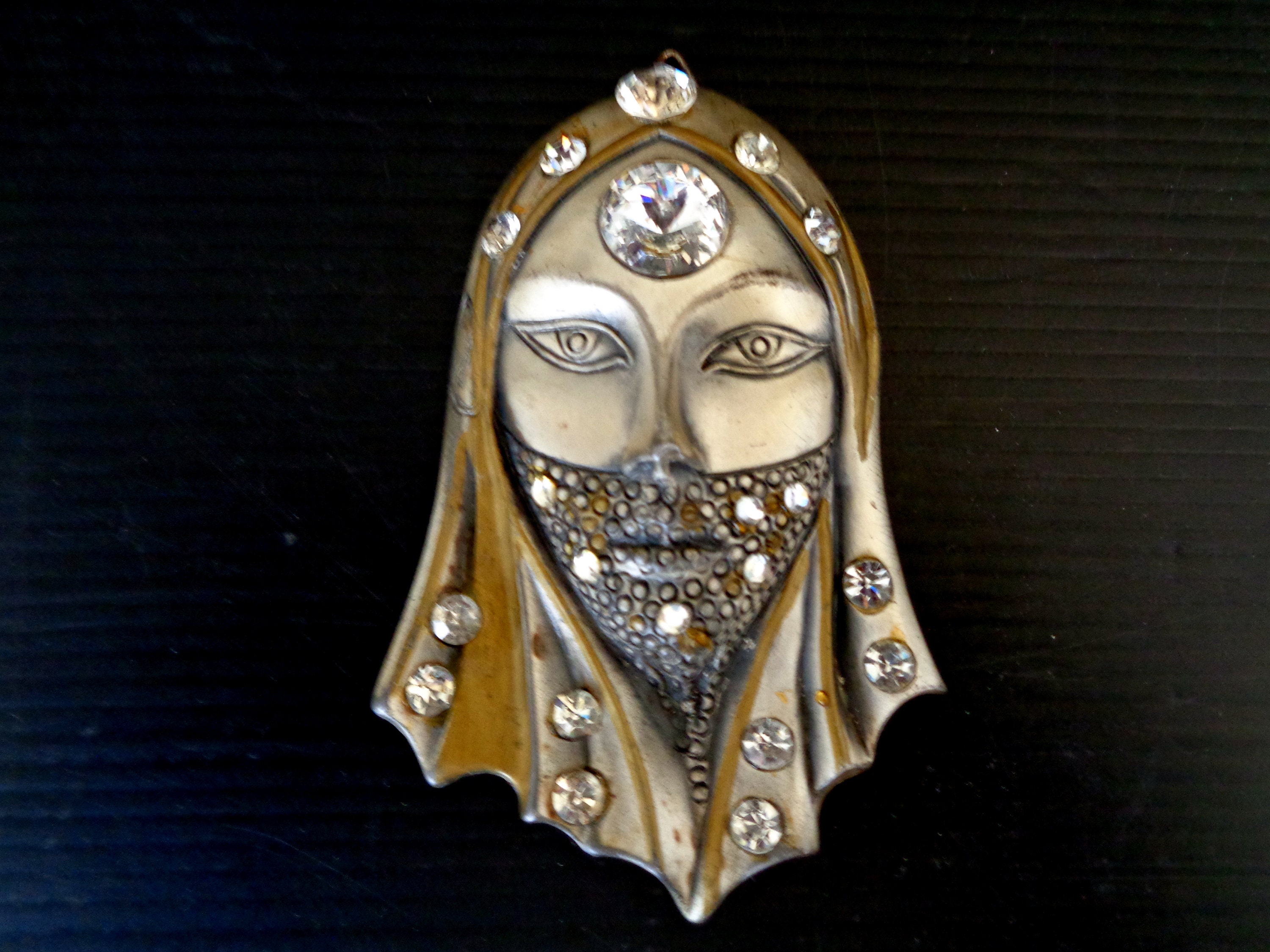 Vintage Italy 60s Metal Mask Shape Wall Handing Decor Venetian - Etsy