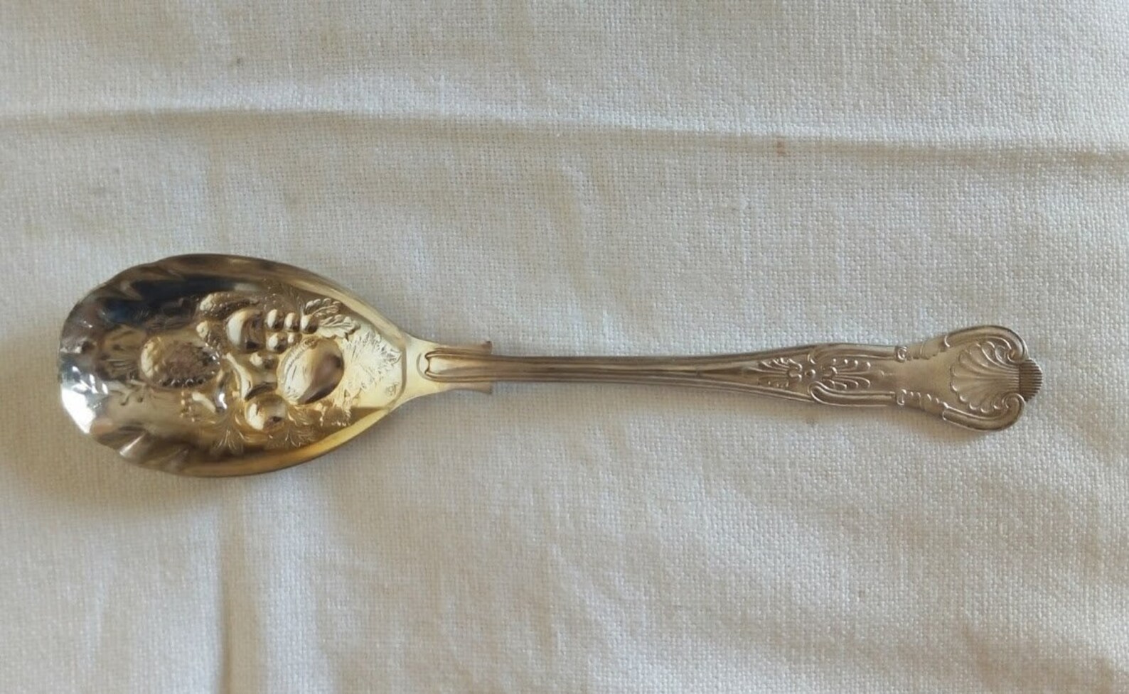 Antique Spoon Sheffield England Silver Plated Fruit Embossed Etsy