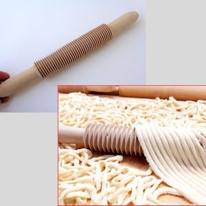 Rouleau à pâtisserie italien vintage en pâte spéciale, rouleau à pâtisserie sculpté pour troccoli, traditions du sud de l&#39;Italie, ustensiles de cuisine, machine à pâtes