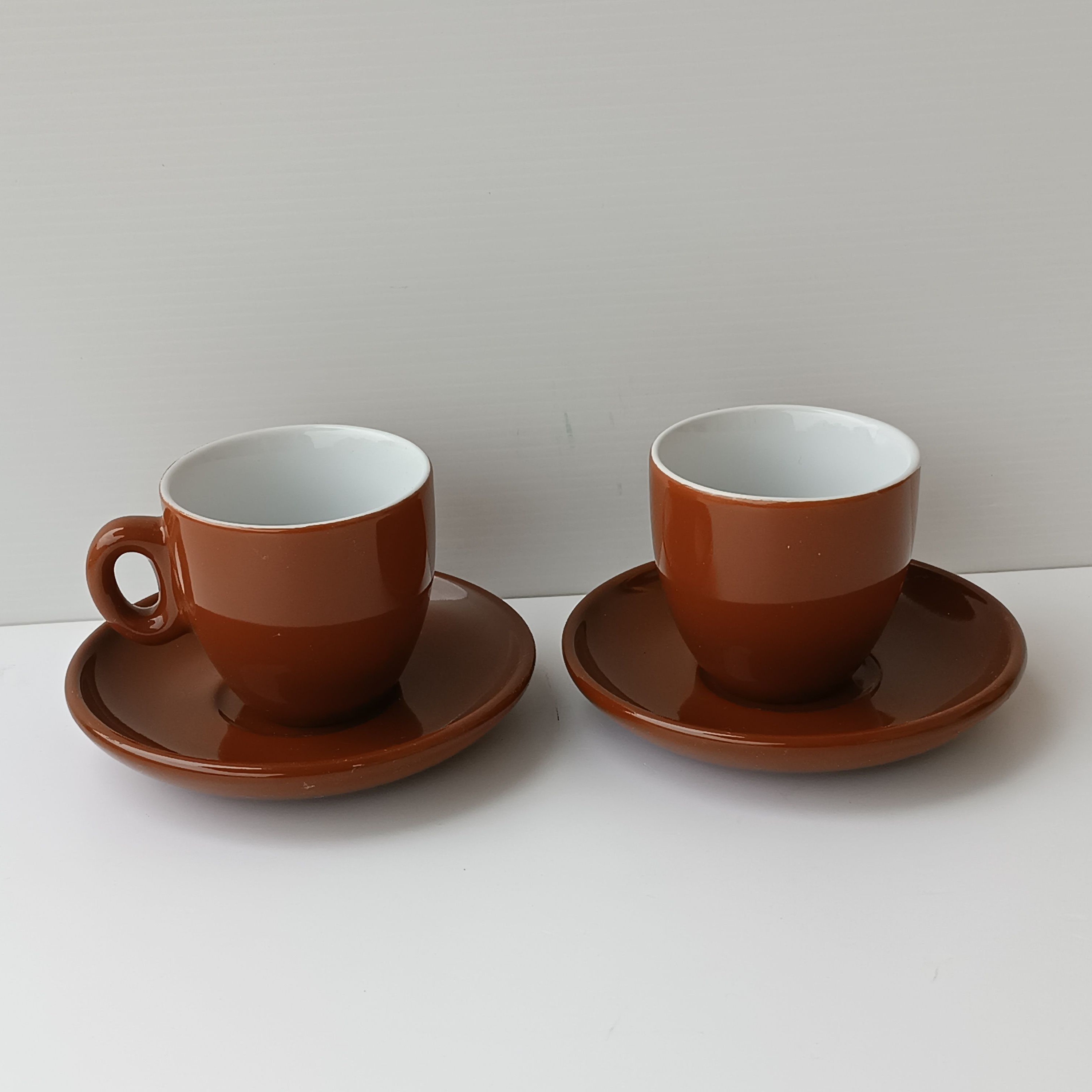 Brown Espresso Cups Nuova Point Sorrento short Style, Made in Italy!