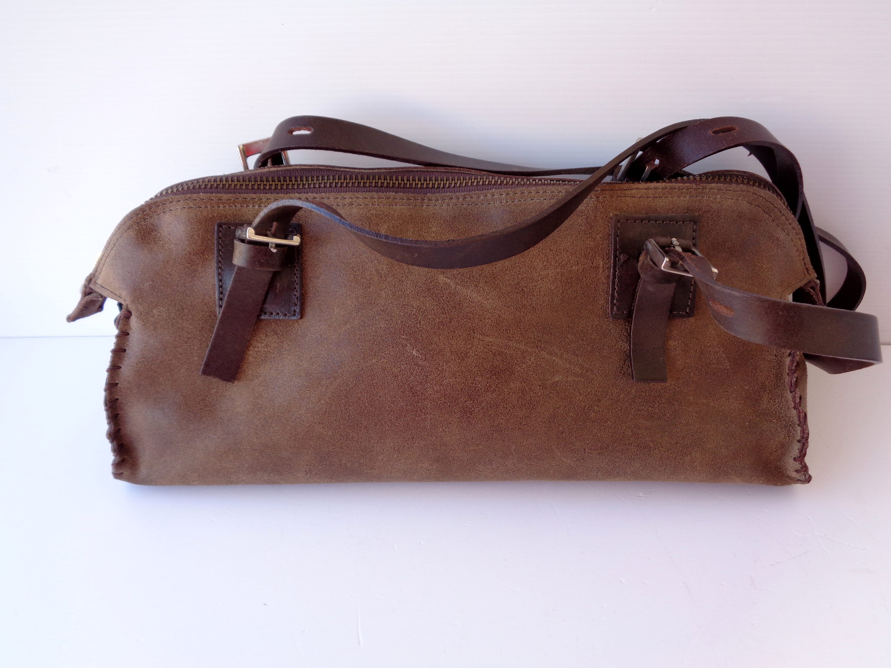 バッグ vintage made in italy leather bag Vintage Italy Branded 100% Original Real Soft Leather Marked
