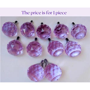 Vintage Italian faceted lilac crystal drop ball for chandelier 45x30 mm crystal ball Bohemia replacement supplies for lamps chandeliers