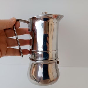 Vintage Italian famous inox Moka coffee maker espresso machine, Kitchenware, Barware coffee, old coffee maker  collectibles  made Italy