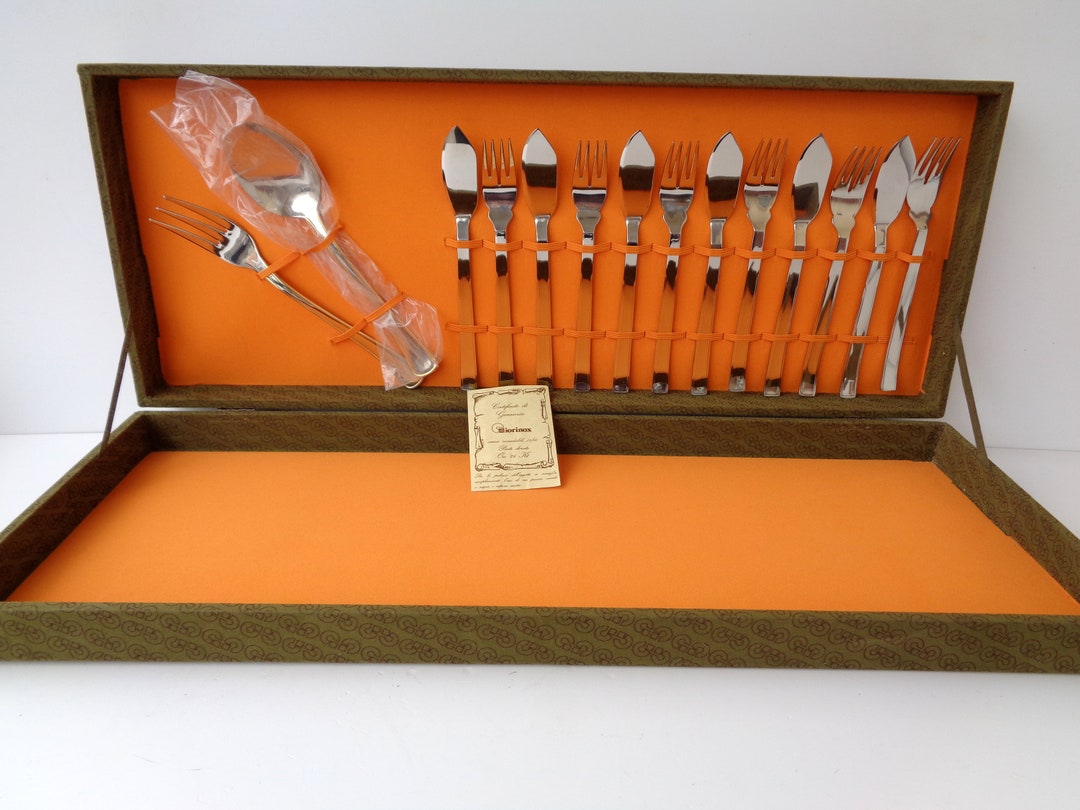 Brand New Inox Cultery Set for 6 Persons + 2 Large Serve Vintage ...