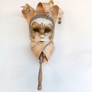 Extraordinary Italian original Venice Tourist Travel Souvenir 3D Jolly mask in papier -mâché made in Venice Italian Venetian Carnival Mask