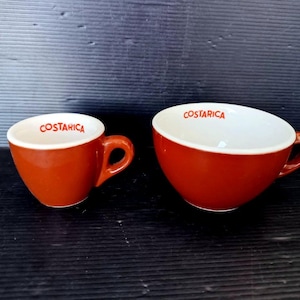 Collectible bar vintage Italian espresso cups Italian cappuccino or espresso Costarica cup from bar in porcelain vintage coffee cups