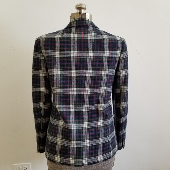 Vintage Pendleton Tartan Plaid Virgin Wool Blazer… - image 4