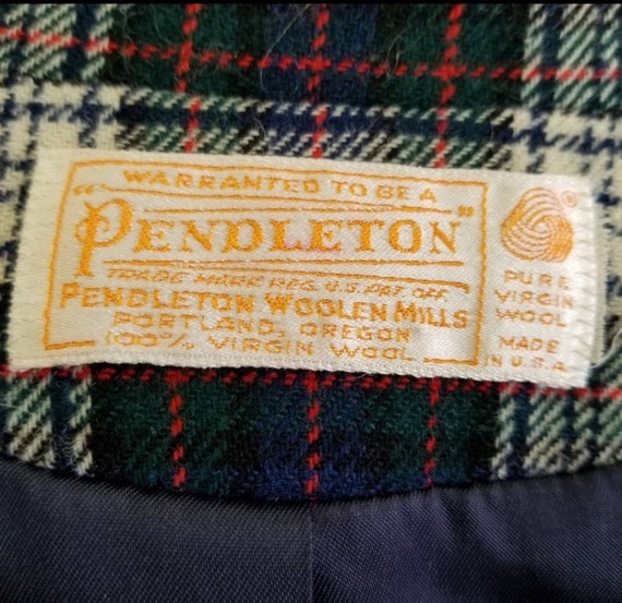 Vintage Pendleton Tartan Plaid Virgin Wool Blazer… - image 5