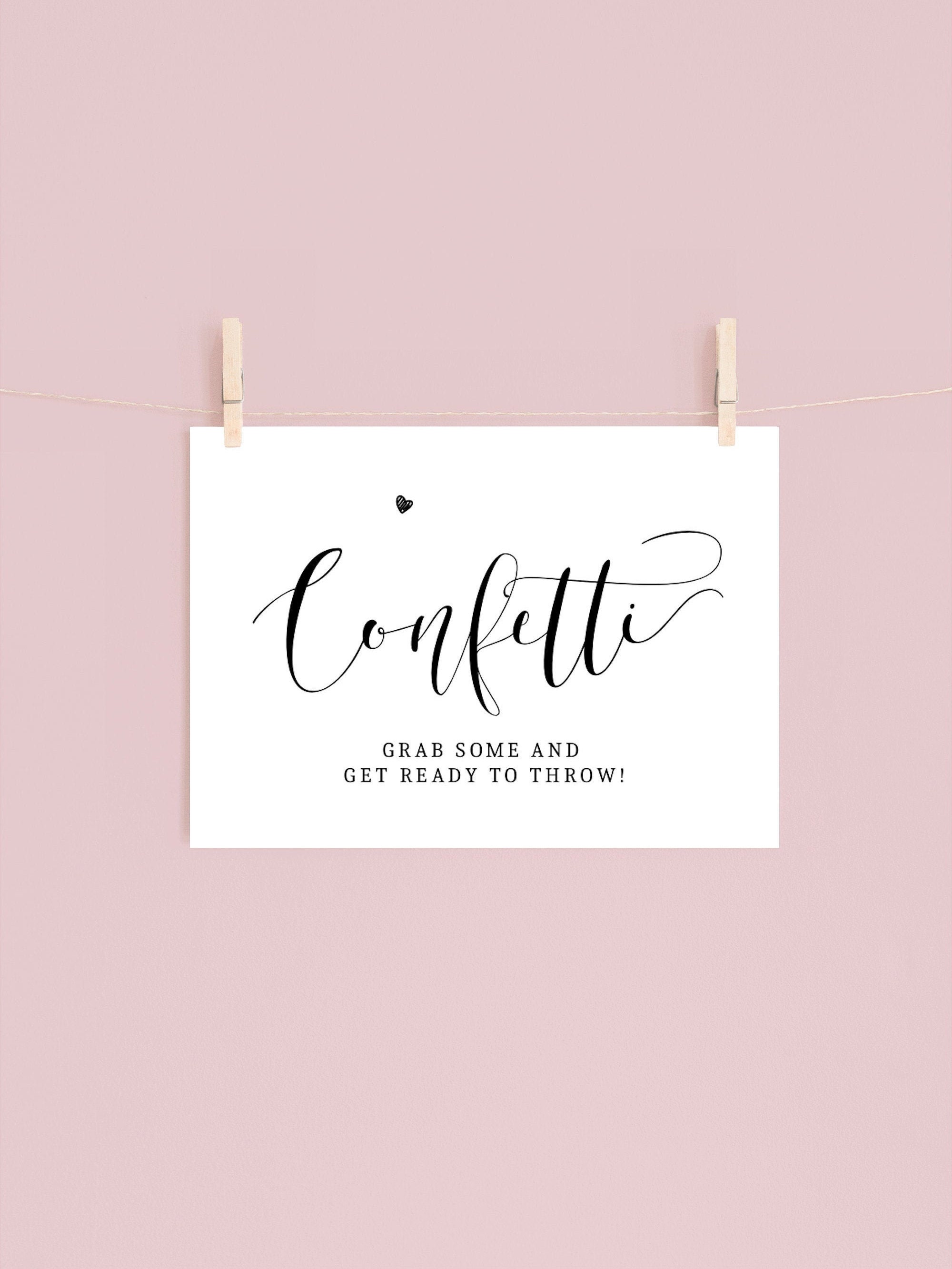 CONFETTI Wedding Signs 5x7 & 8x10 Pdf and Jpg Etsy