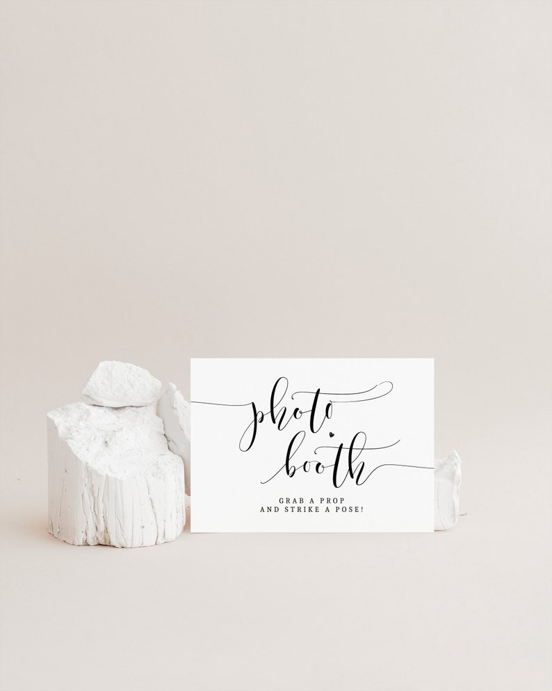 high resolution | pdf and jpg 5x7 /& 8x10 digital download non-editable wedding PHOTO BOOTH signs grab a prop and strike a pose