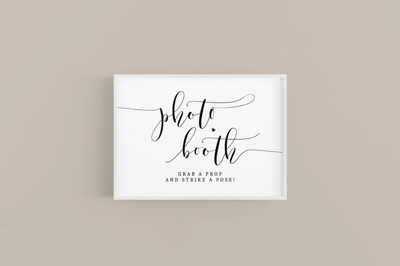 high resolution | pdf and jpg 5x7 /& 8x10 digital download non-editable wedding PHOTO BOOTH signs grab a prop and strike a pose
