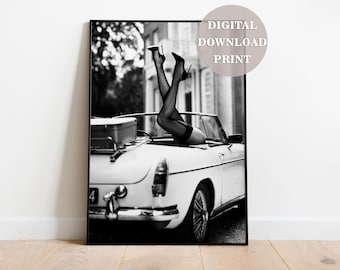 High Heels in Oldtimer Digital Download Poster Sofort Download Fotodruck