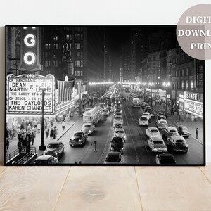 Chicago State Street 1953 Retro Photo Print (Digital Download)