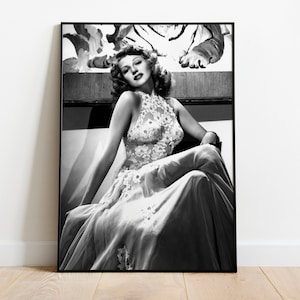 Rita Hayworth Poster Photo Print Retro Photography Home Decor Wall Art
