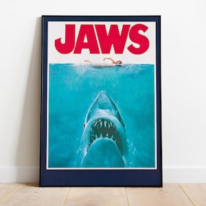 Jaws Poster Retro Graphic Photo Print Gift Home Decor Wall Art