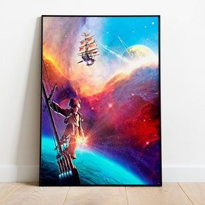 Adventure Space Travel Poster Graphic Digital Print Gift Home Decor Wall Art