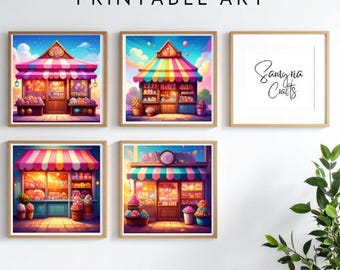 Candy Shop Prints - Colorful Sweet Treats - Square Digital Download