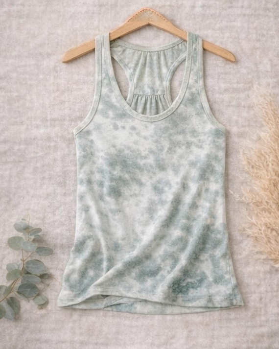 Hand Dyed Racerback Tank Top: Boho Festival Loungewear