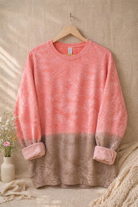 Handmade Marble Tie Dye Fleece Sweatshirt | Unisex Pullover