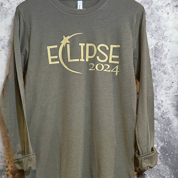 Total Solar Eclipse 2024, Unisex Long Sleeve Shirt, Total Eclipse Twice in a Lifetime souvenir, April 8, 2024, Total Path of Totality Shirt