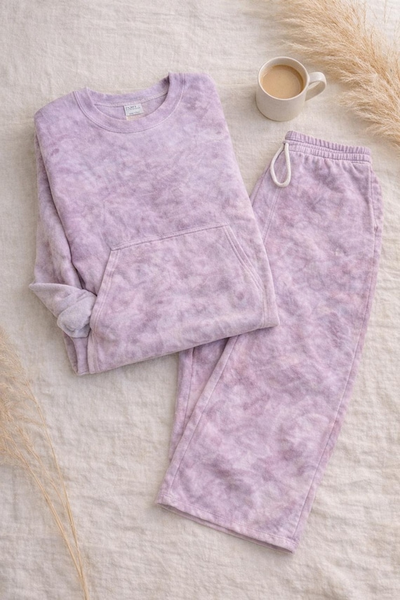 Handmade Marble Tie Dye Fleece Sweatshirt | Unisex Pullover