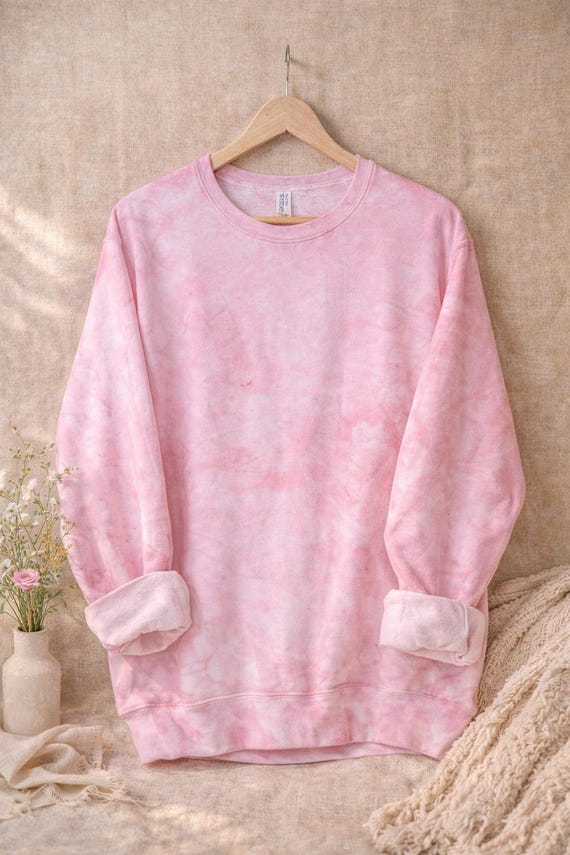 Handmade Marble Tie Dye Fleece Sweatshirt | Unisex Pullover