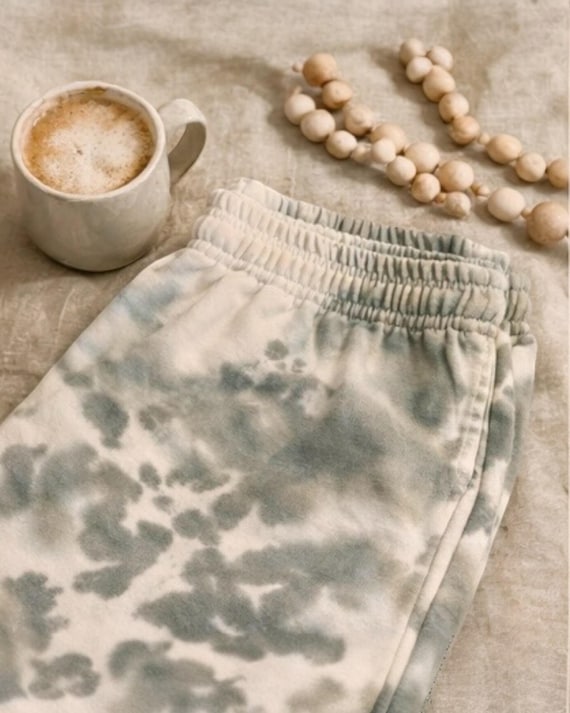 Fleece Tie Dye Sweatpants with pockets and open leg, Crumple Tie Dye Sweats, Plus Size Sweatpants, Loungewear, Gift for Him or Her