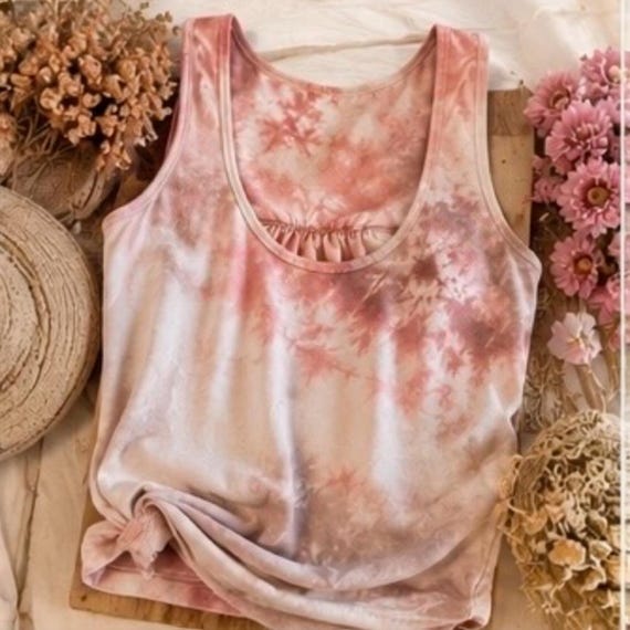 Hand Dyed Racerback Tank Top: Boho Festival Loungewear
