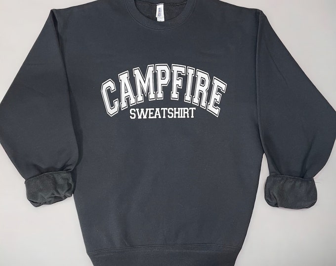 Featured listing image: Cozy Campfire Graphic Sweatshirt: Fleece Lined Outdoor Shirt
