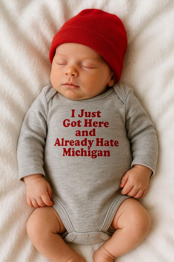 Ohio State Infant Onesie: "Hate Michigan" - OSU Buckeye
