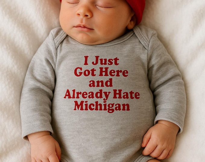 Featured listing image: Ohio State Newborn Onesie: "Hate Michigan" - OSU Buckeye