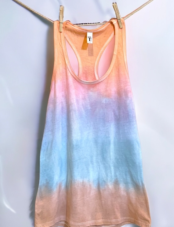 Tie Dyed Racerback Tank Top: Summer Loungewear, Plus Size (XS - 2X)