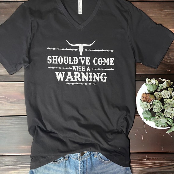 Should've Come With A Warning Graphic Tee - Unisex V-Neck