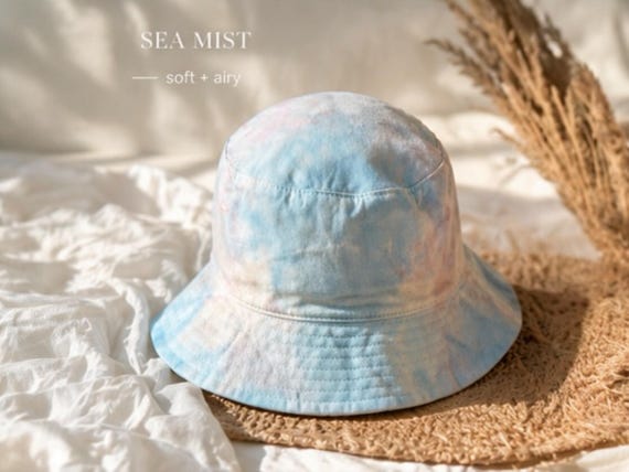 Hand Ice Dyed Bucket Hat | Coastal Tie Dye Summer Beach Hat (Drift Collection)